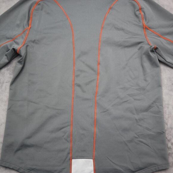 Saucony Jacket Mens Small Gray Orange Running Workout 1/4 Zip Coat Sweater Run - Picture 15 of 16